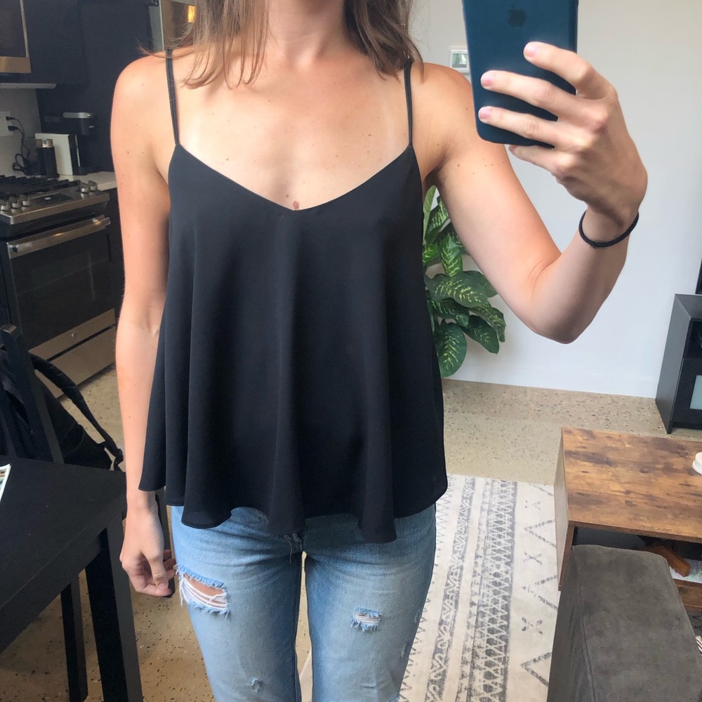 Top shop black flowy top